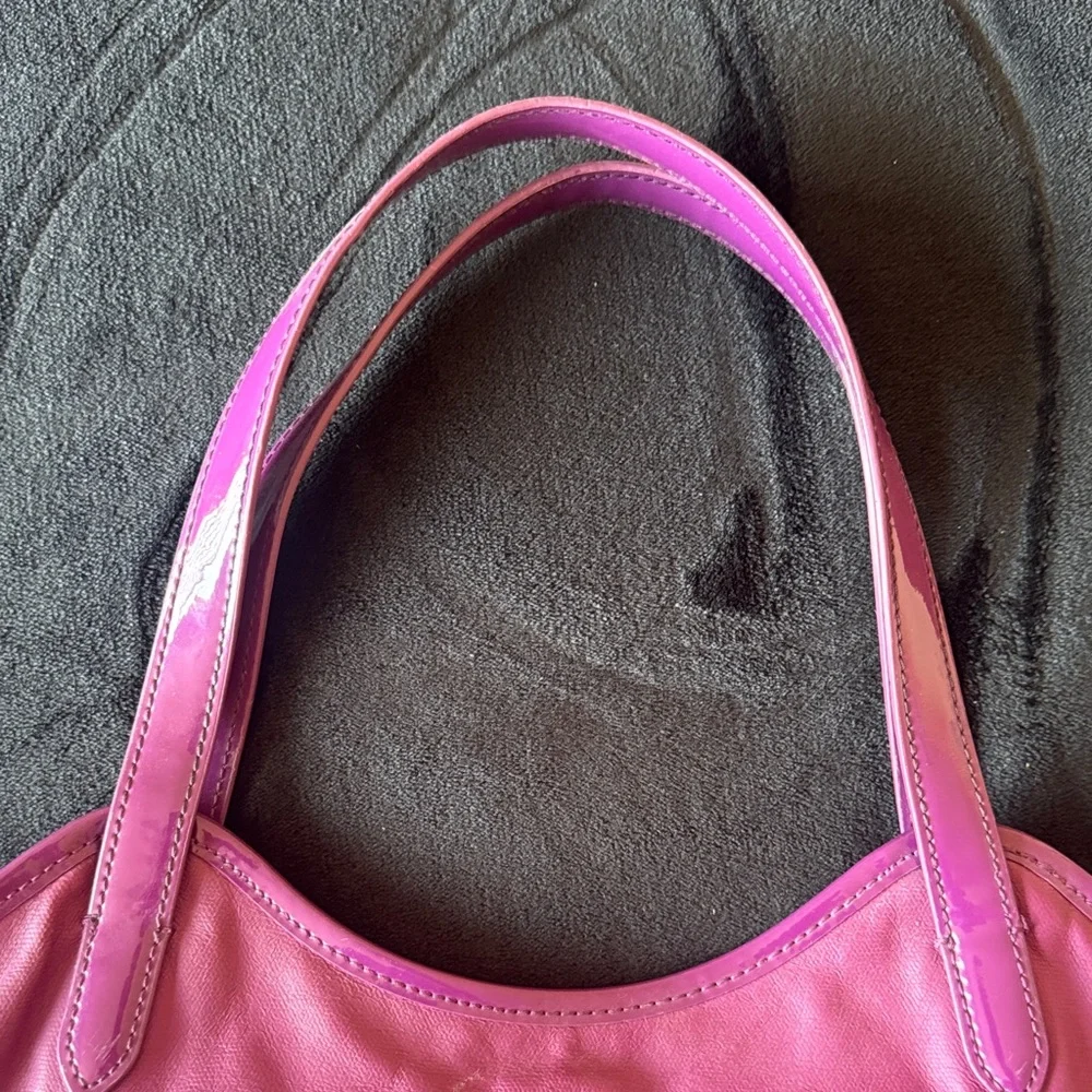 Tory Burch Purple Leather Logo Tote
